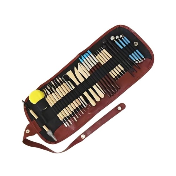Töpferwerkzeug Set 48-teilig Keramik Ton Gravur Modellier Edelstahl Tasche