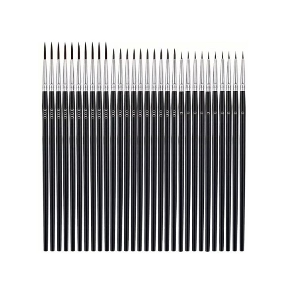 Pinselset 30-teilig – Künstlerpinsel Holzgriff Aquarell Acryl Öl